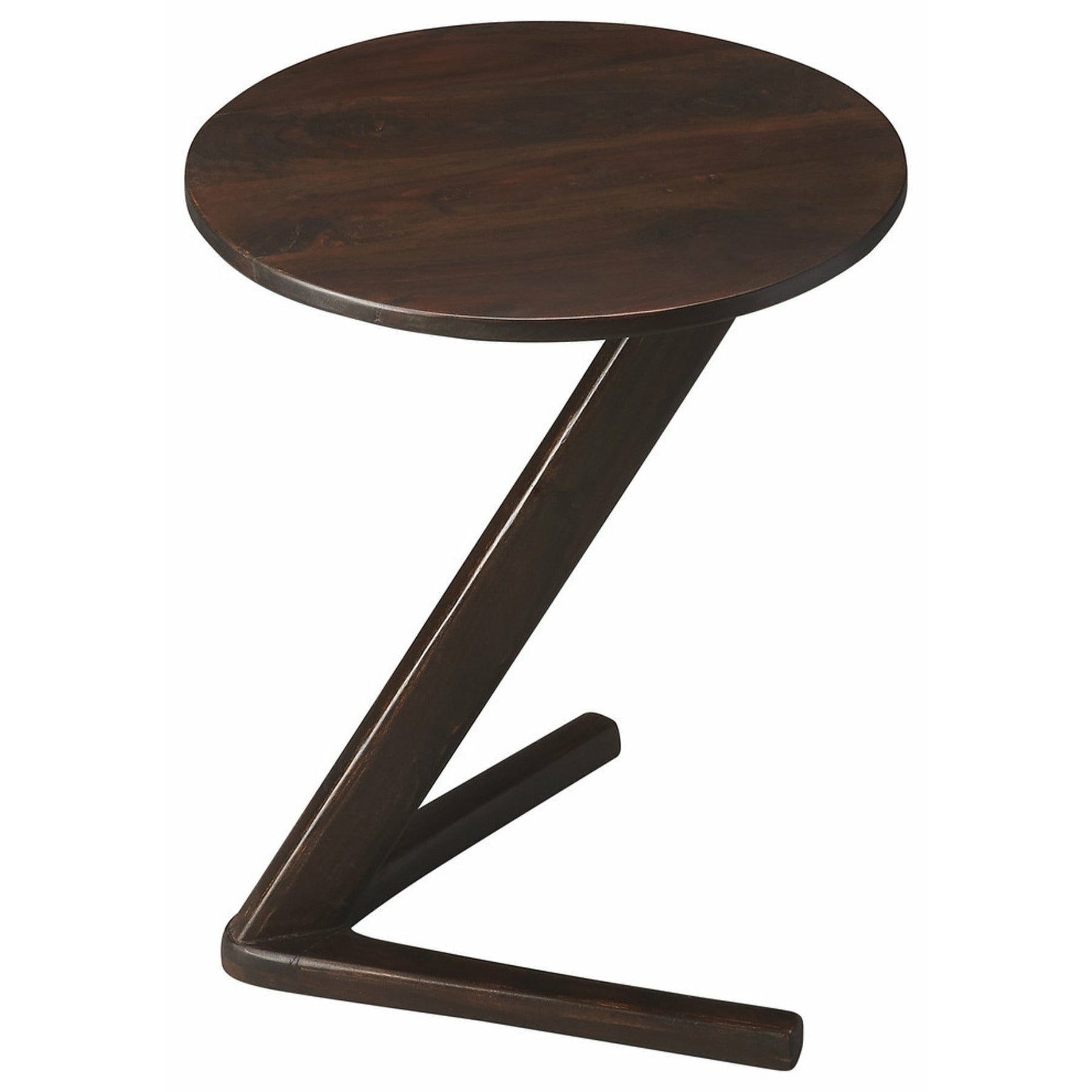 Butler Specialty Modern Round Dark Brown Wood Accent Table Accent Tables Butler Specialty