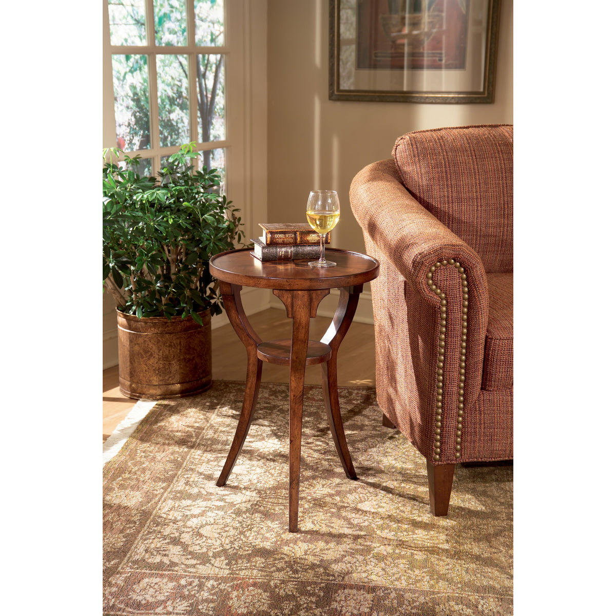 Butler Specialty Traditional Cherry Round Accent Table Accent Tables Butler Specialty