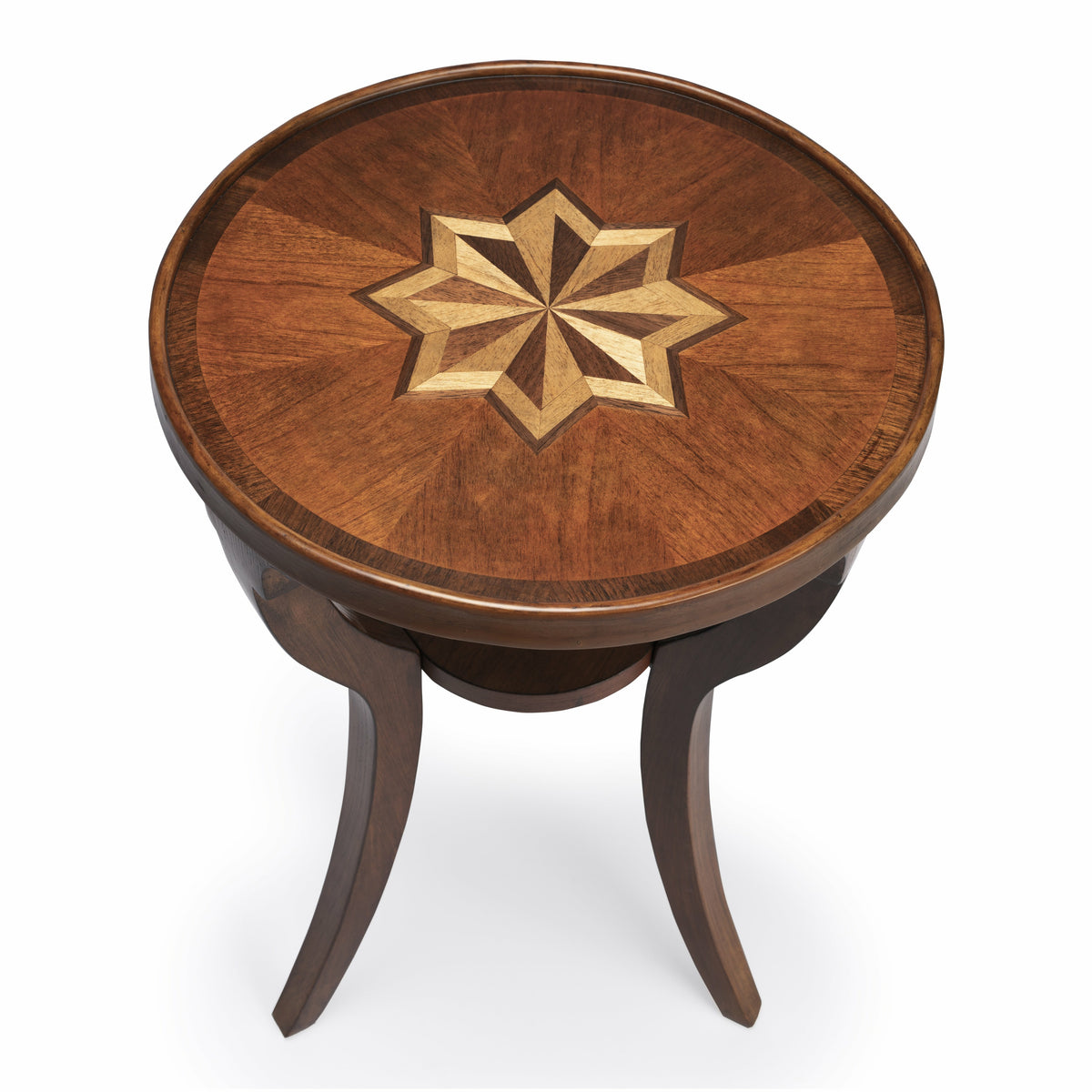 Butler Specialty Traditional Olive Ash Burl Brown Round Accent Table Accent Tables Butler Specialty