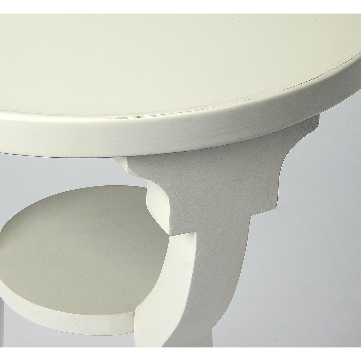 Butler Specialty Transitional Cottage White Round Accent Table Accent Tables Butler Specialty