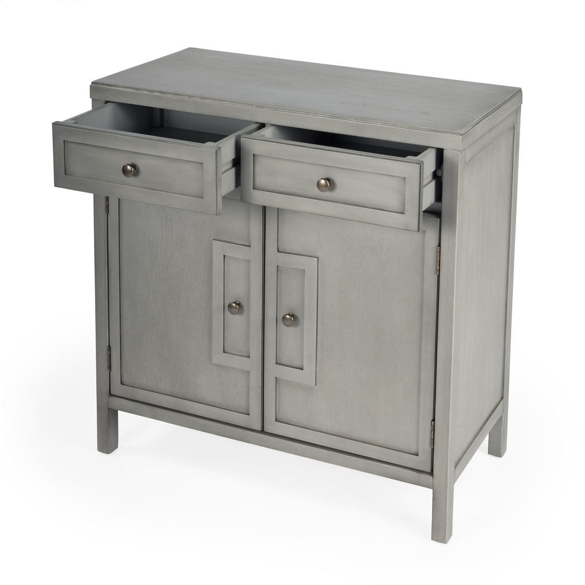 Butler Specialty Stylish Rectangular Gray 2 Drawers And Storage Console Cabinet Chests/Cabinets Butler Specialty