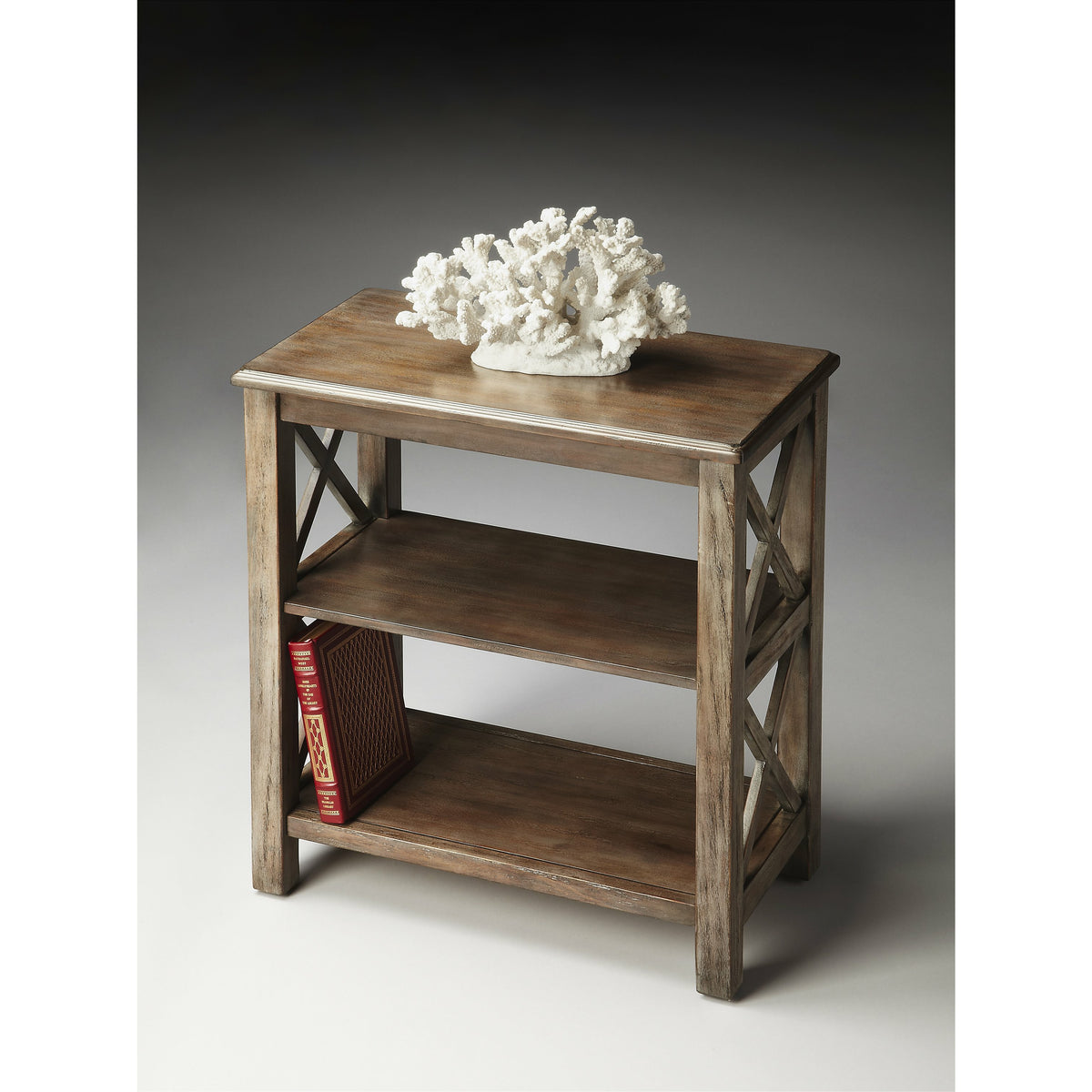 Butler Specialty Rectangular Light Brown Poplar Wood Dust Trail Bookcase Bookcases Butler Specialty