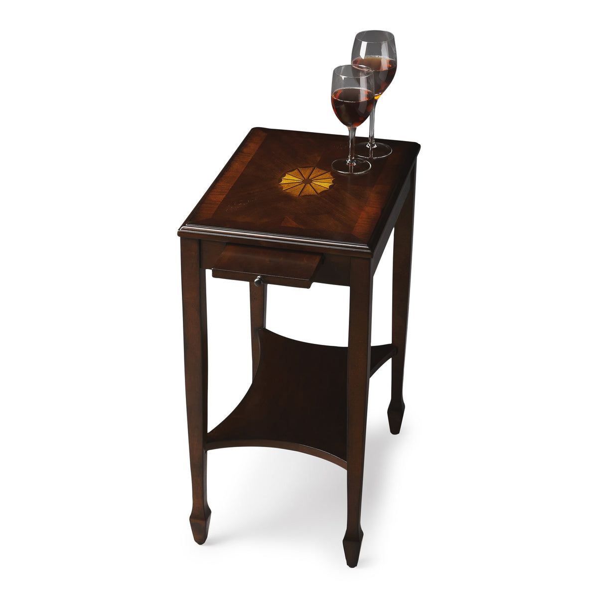 Butler Specialty Traditional Rectangular Dark Brown Cherry Side Table Accent Tables Butler Specialty