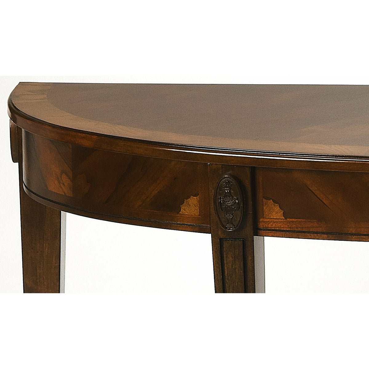 Butler Specialty Traditional Dark Brown Nutmeg Demilune Console Table Consoles/Sofa Tables Butler Specialty