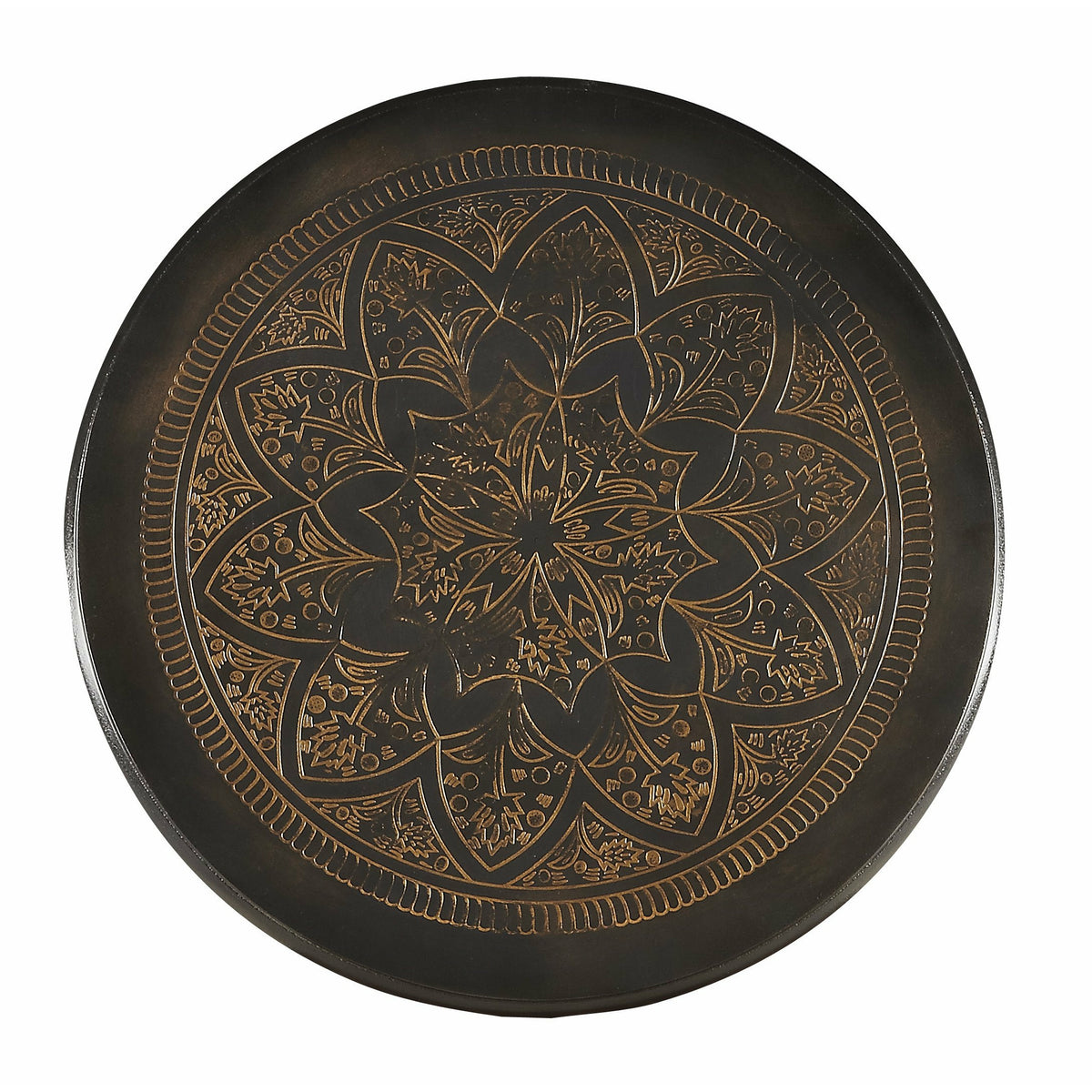 Butler Specialty Traditional Round Black Metal Accent Table Accent Tables Butler Specialty