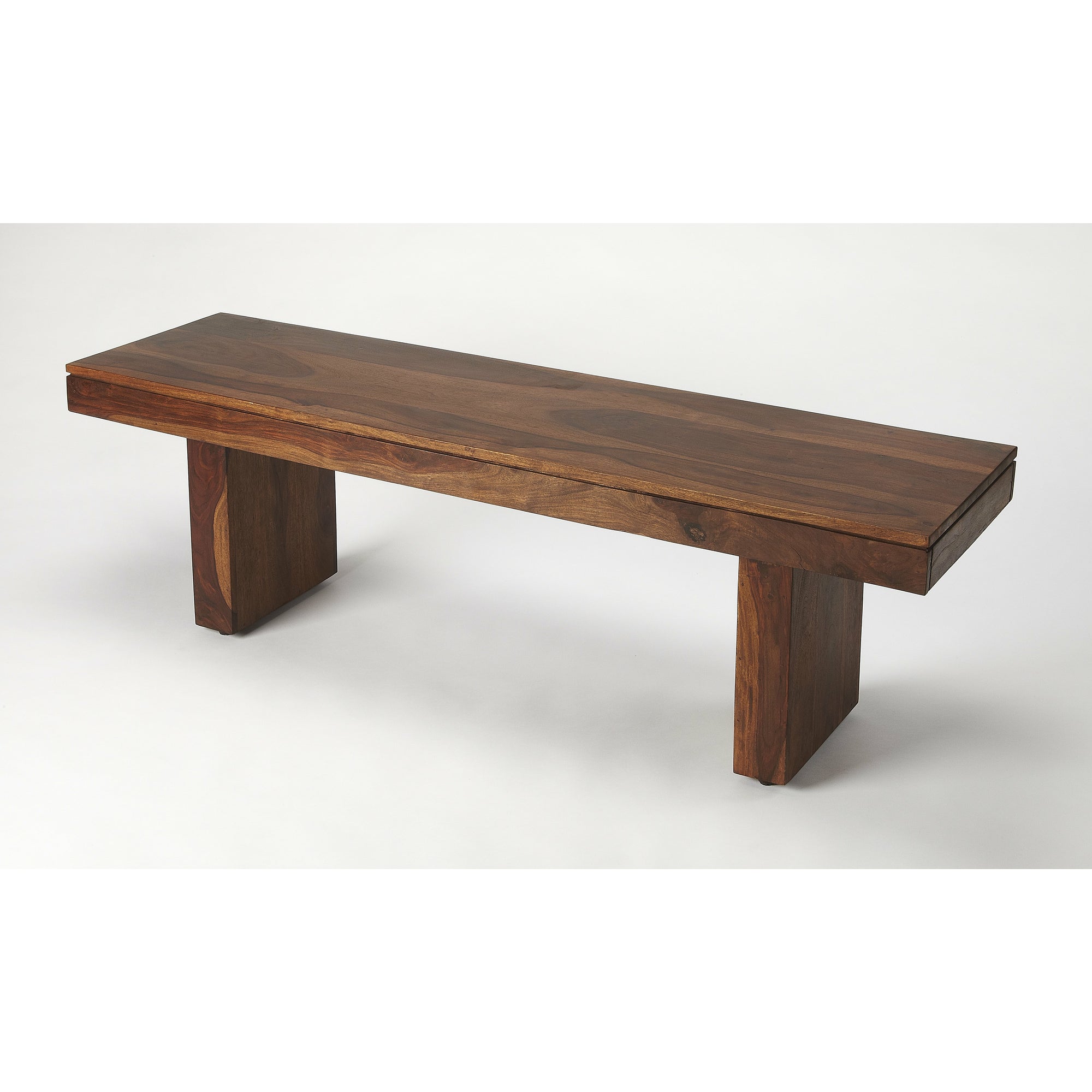 Butler Specialty Modern Rectangular Dark Brown Solid Wood Bench Benches Butler Specialty