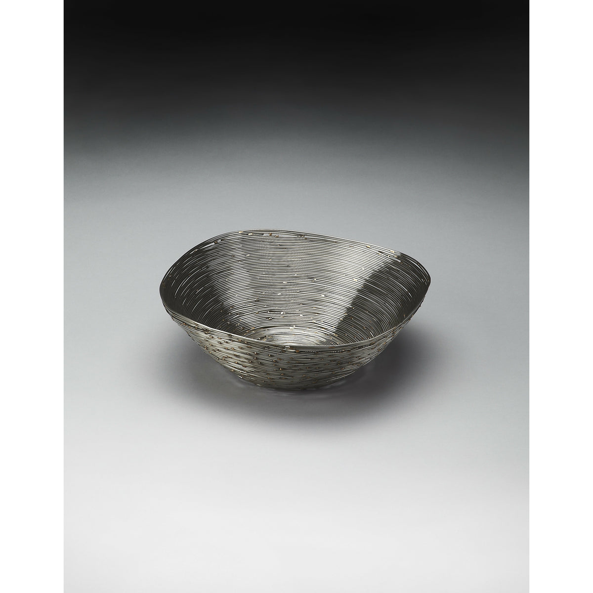 Butler Specialty Modern Grey Metal Decorative Bowl Table top Accessories Butler Specialty