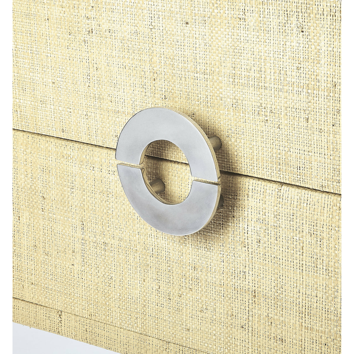 Butler Specialty Modern Rectangular Cream Beige Raffia End Table Accent Tables Butler Specialty