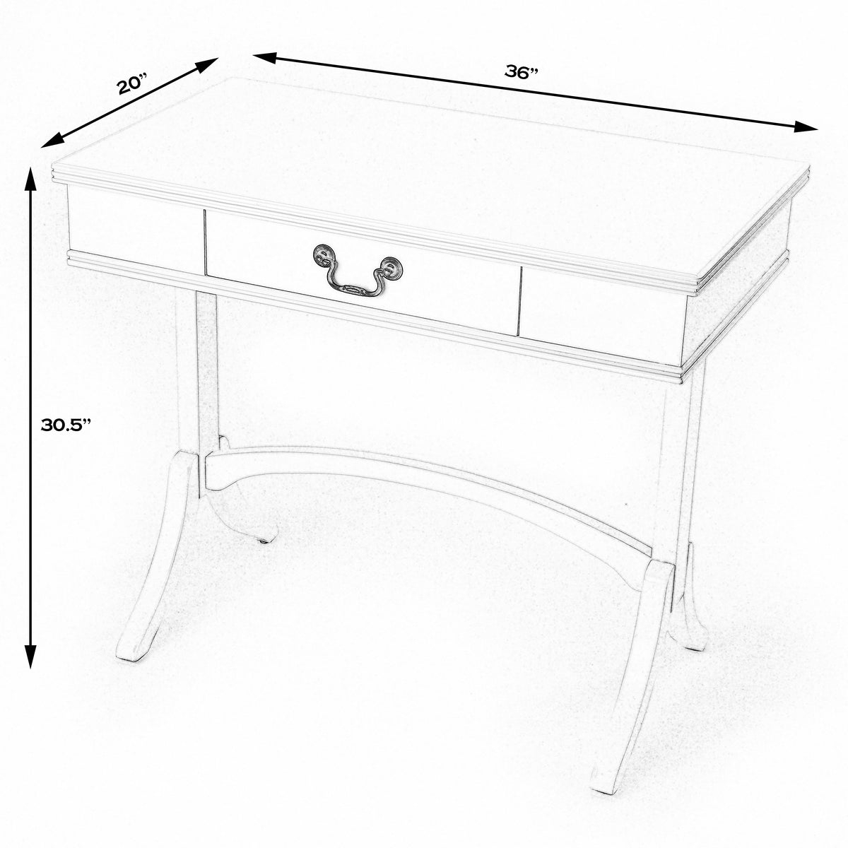 Butler Specialty Transitional Rectangular White Writing Desk Desks &amp; Secretaries Butler Specialty