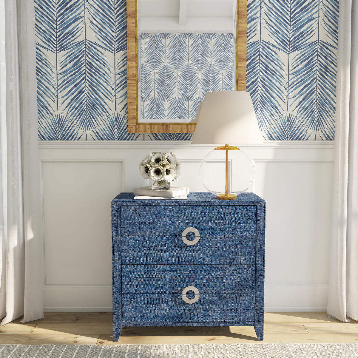 Butler Specialty Modern Rectangular Blue Raffia Accent Chest Chests/Cabinets Butler Specialty