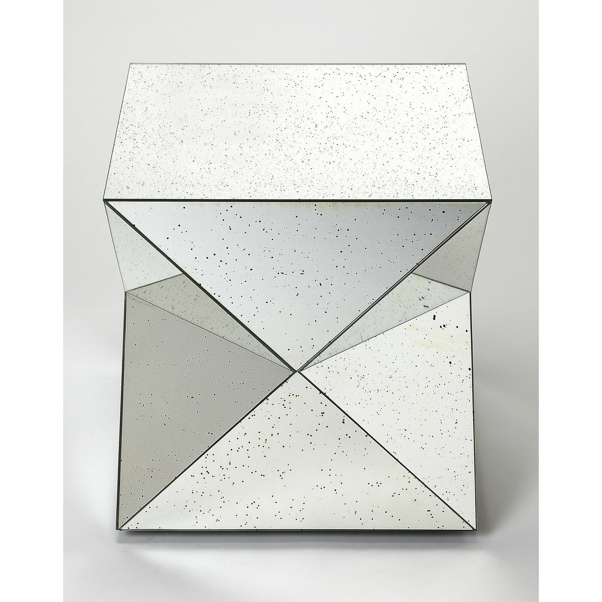 Butler Specialty Modern Square Clear Mirrored Bunching Table Accent Tables Butler Specialty