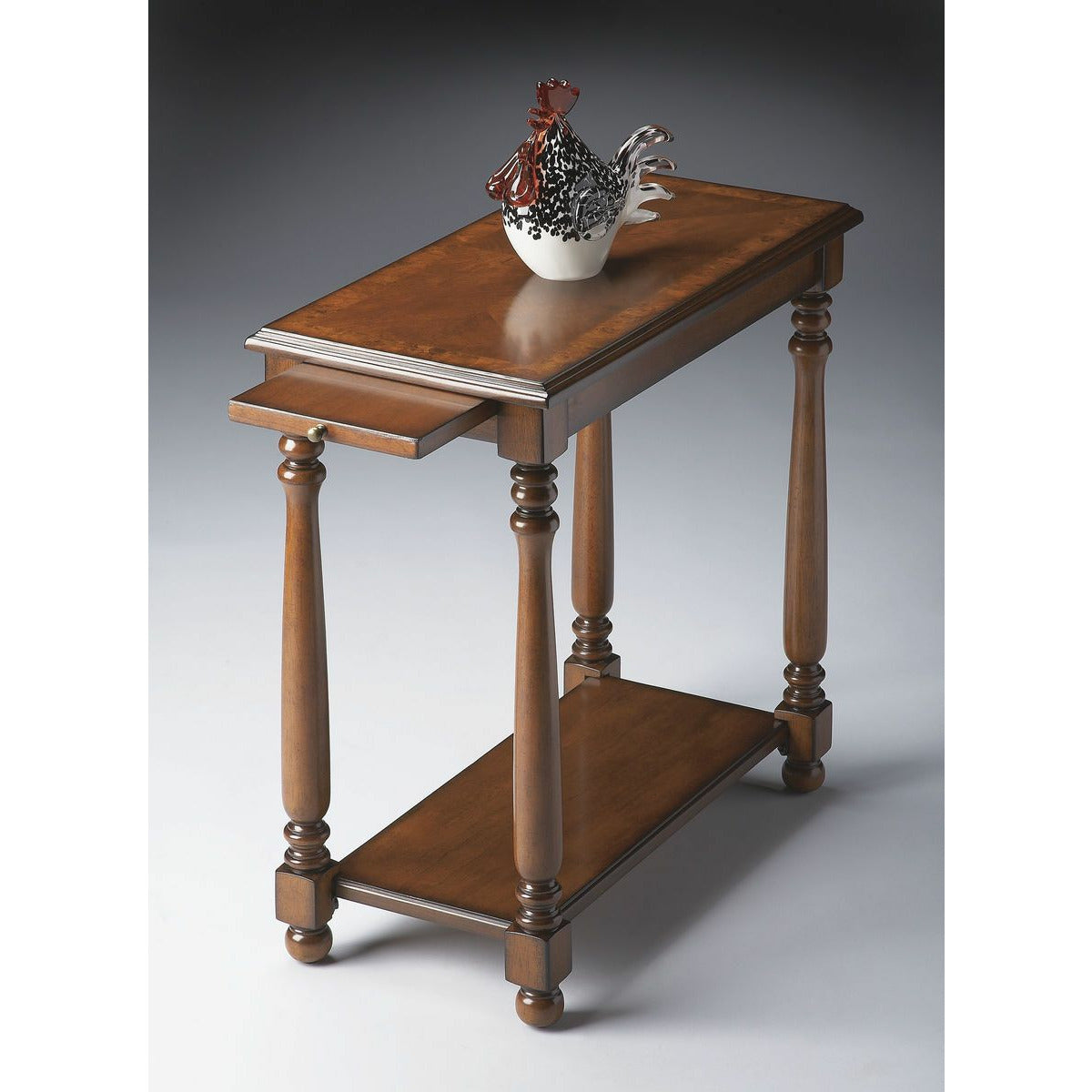 Butler Specialty Transitional Rectangular Brown Olive Ash Burl Chairside Table Chairside Chests Butler Specialty