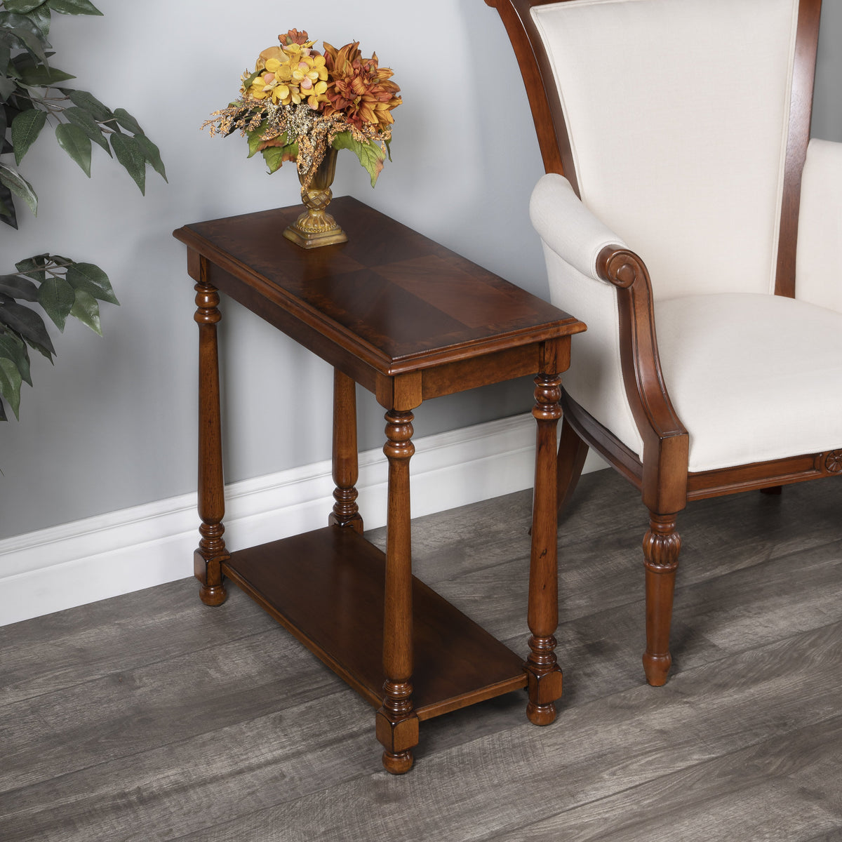 Butler Specialty Transitional Rectangular Brown Olive Ash Burl Chairside Table Chairside Chests Butler Specialty