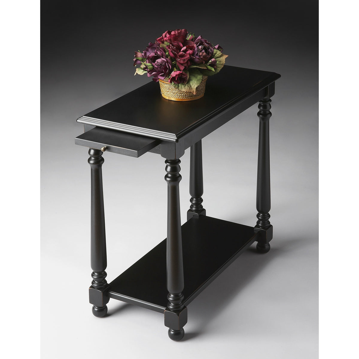 Butler Specialty Transitional Rectangular Black Licorice Chairside Table Chairside Chests Butler Specialty