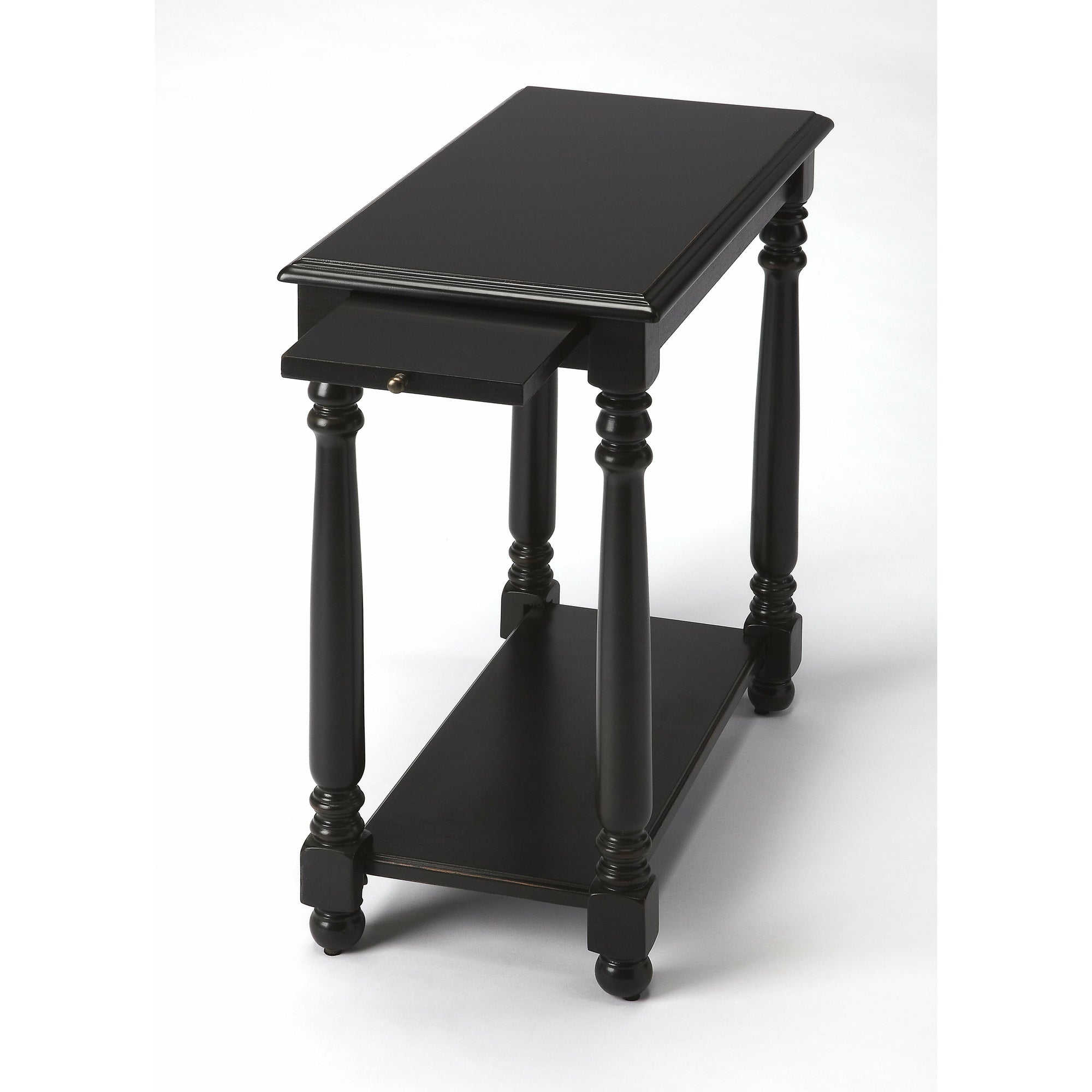 Butler Specialty Transitional Rectangular Black Licorice Chairside Table Chairside Chests Butler Specialty