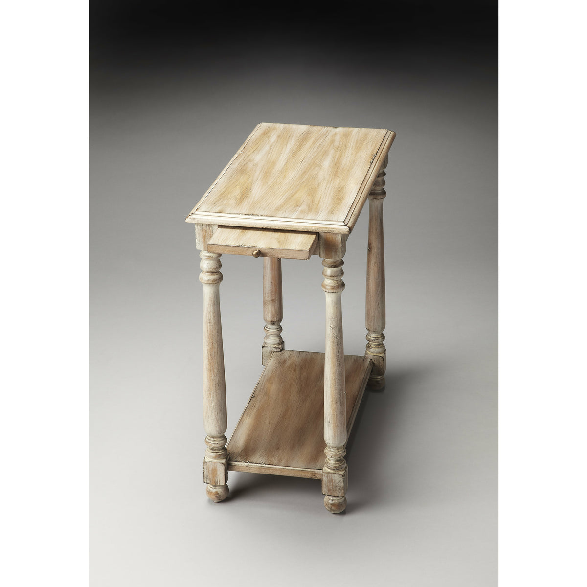 Butler Specialty Transitional Rectangular Driftwood Grey Chairside Table Chairside Chests Butler Specialty