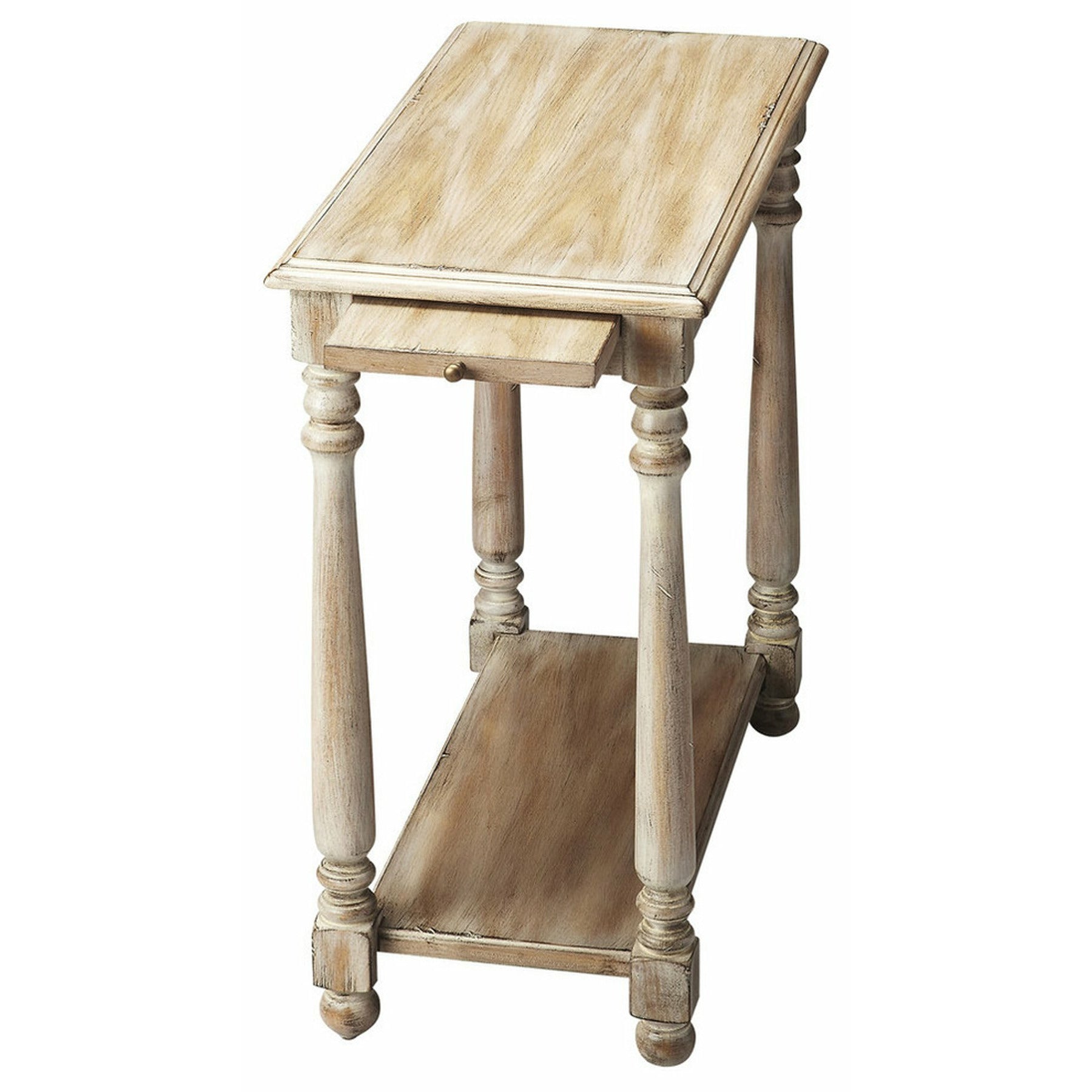 Butler Specialty Transitional Rectangular Driftwood Grey Chairside Table Chairside Chests Butler Specialty