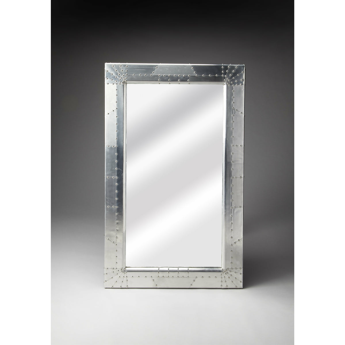 Butler Specialty Aviator Modern Rectangular Silver Wall Mirror Mirrors Butler Specialty