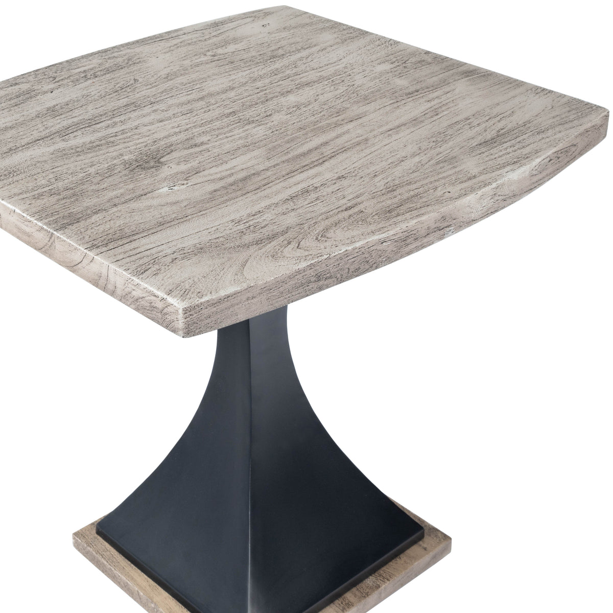 Butler Specialty Modern Square Gray Acacia Wood Metal End Table Accent Tables Butler Specialty
