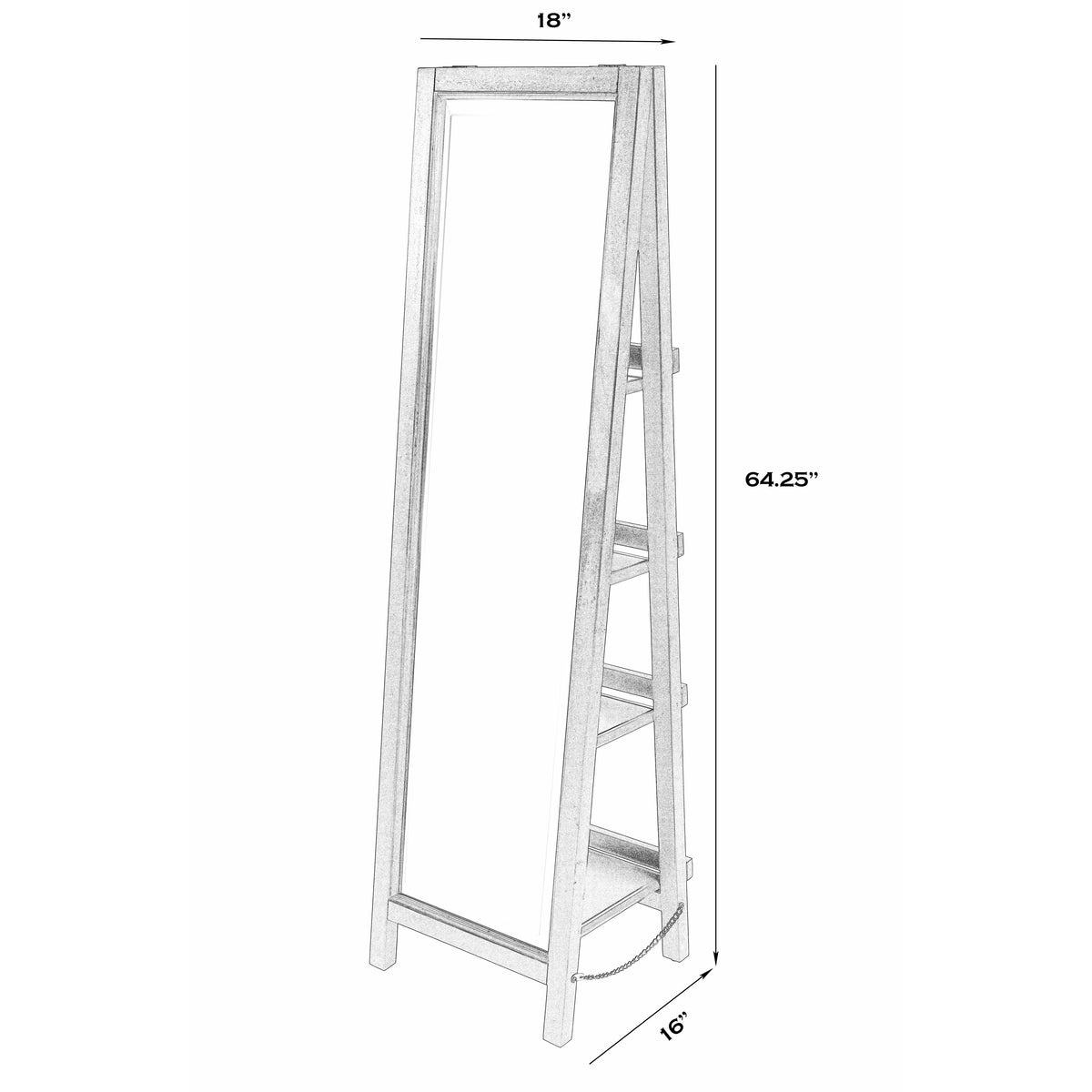 Butler Specialty Versatile Rectangular Dark Brown Wood Mirror With Shelves Mirrors Butler Specialty