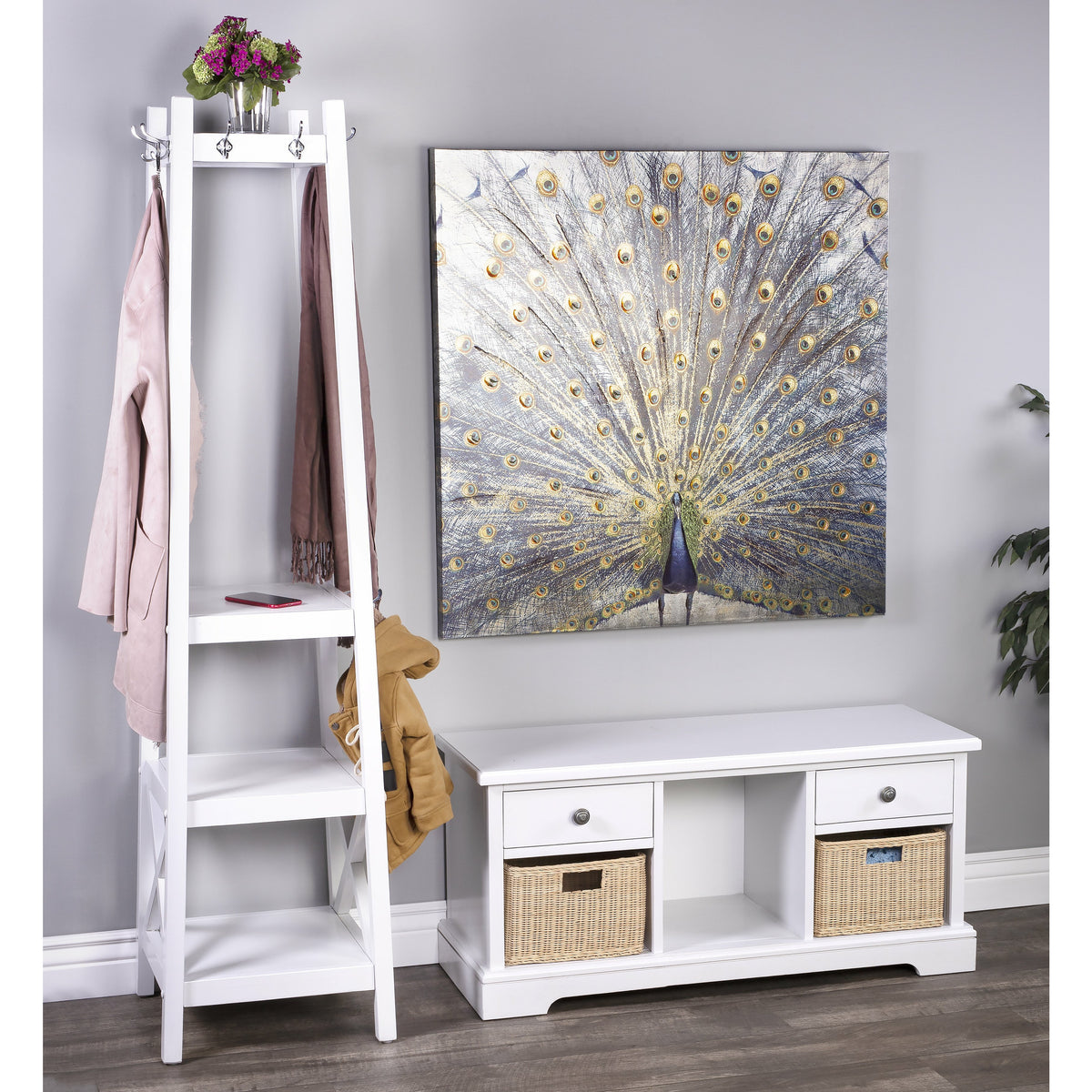 Butler Specialty Practical Transitional Rectangular White Bench With Storage Benches Butler Specialty