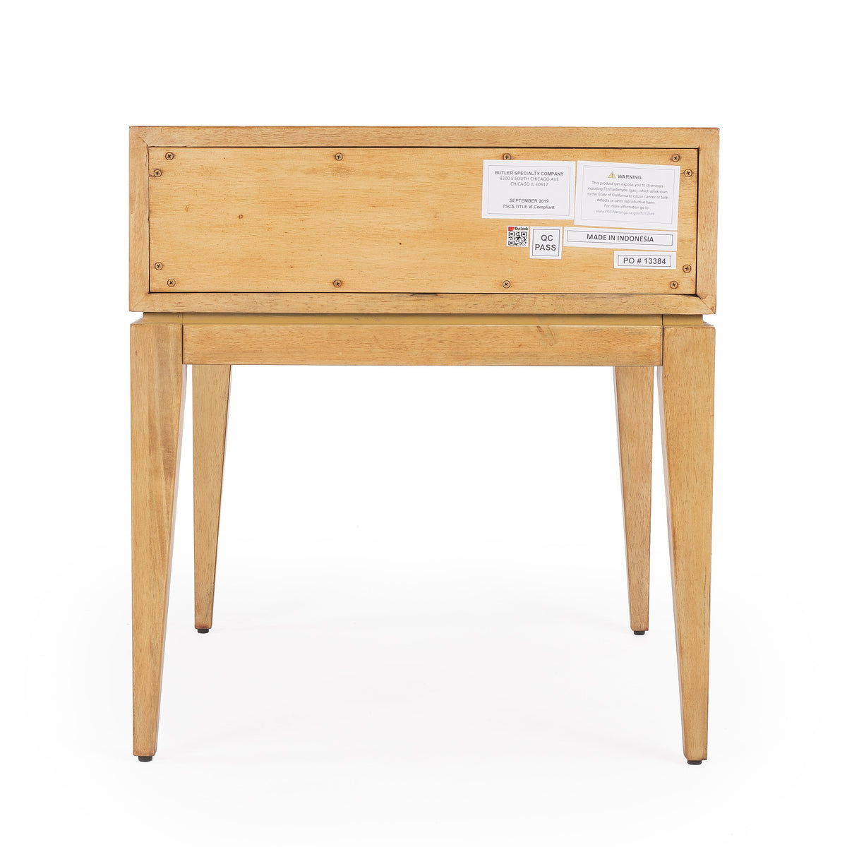 Butler Specialty Modern Tropical Villa Style Rectangular Natual Light Wood End Table Accent Tables Butler Specialty