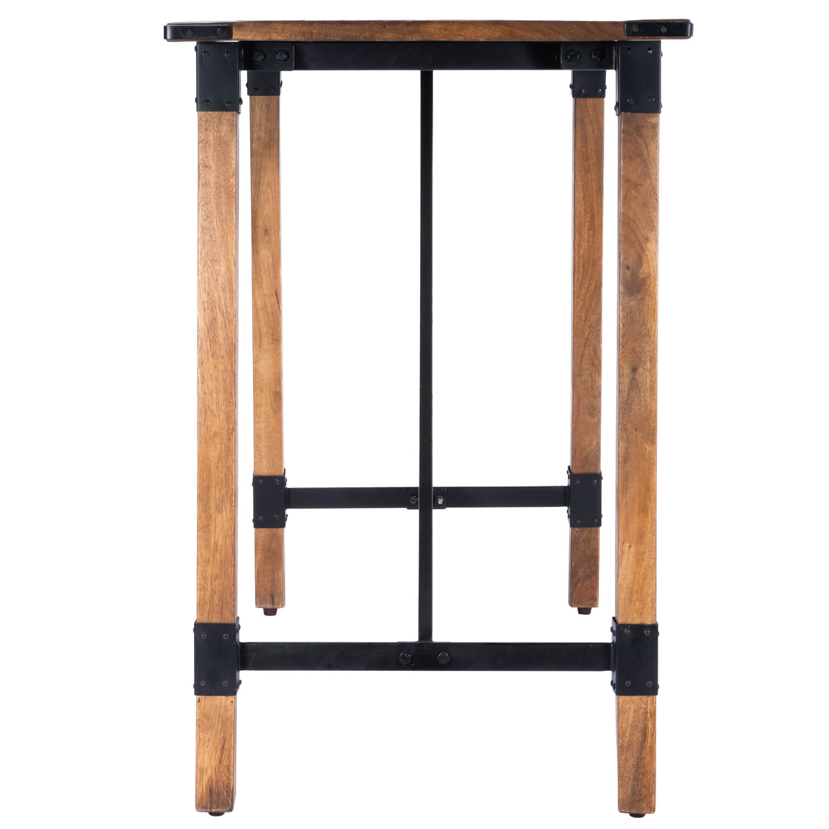 Butler Specialty Stylish Rectangular Natural Wood And Metal Pub Table Foyer Tables Butler Specialty