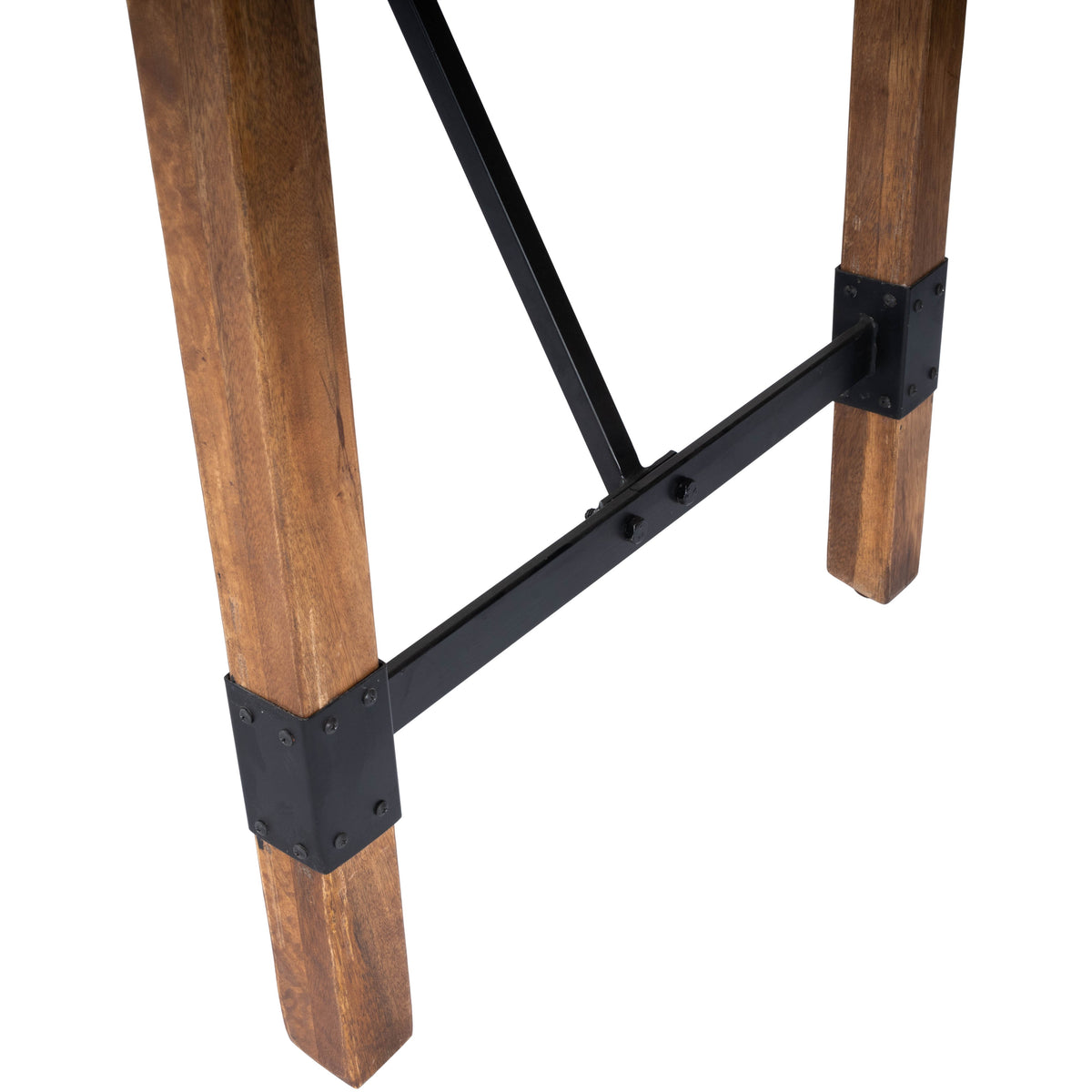 Butler Specialty Stylish Rectangular Natural Wood And Metal Pub Table Foyer Tables Butler Specialty