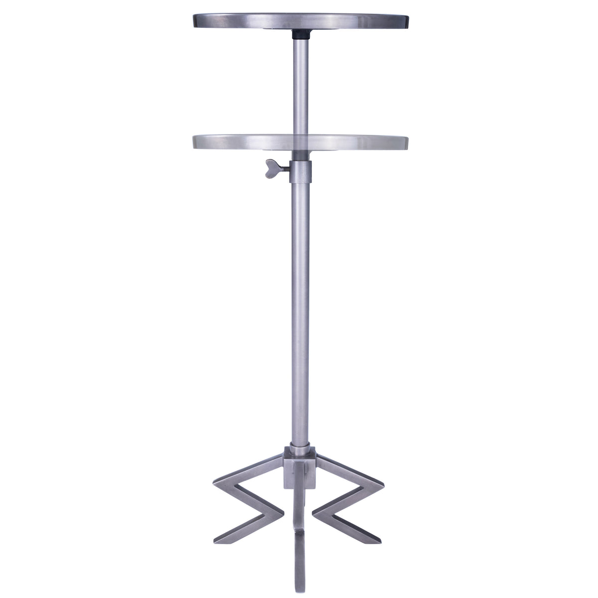 Butler Specialty Modern Round Silver Metal Marble End Table Accent Tables Butler Specialty