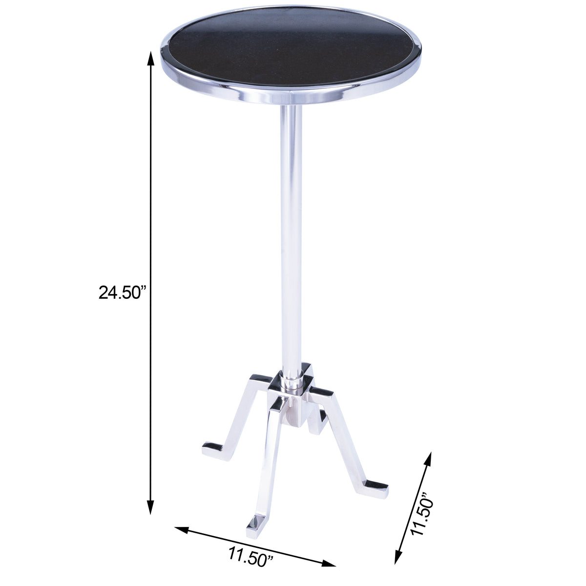 Butler Specialty Modern Round Silver Granite Metalworks End Table Accent Tables Butler Specialty