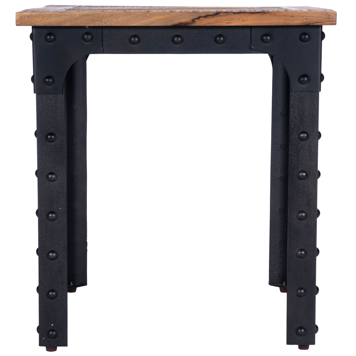 Butler Specialty Industrial Inspired Square Natural Wood Metal Dining Table Foyer Tables Butler Specialty