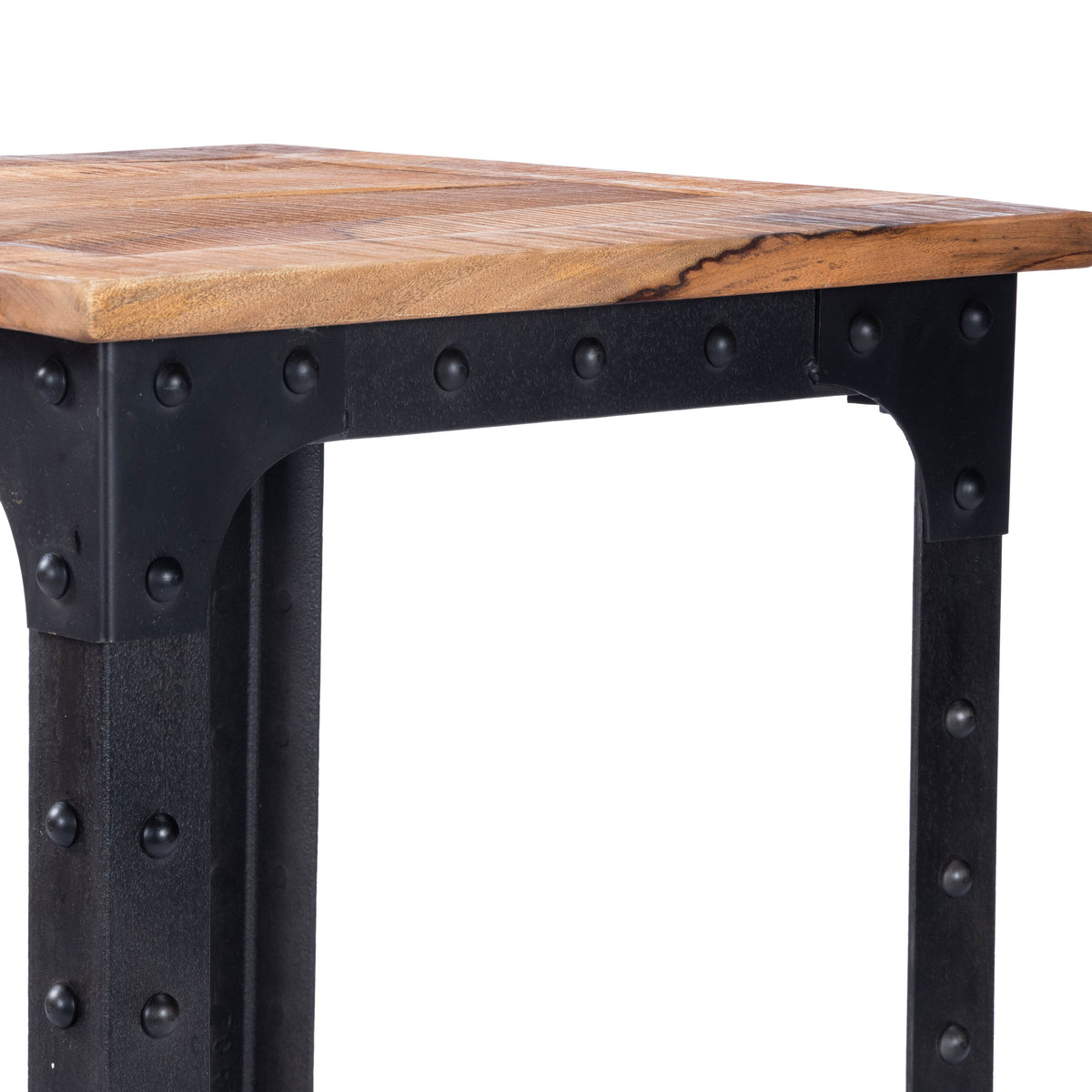 Butler Specialty Industrial Inspired Square Natural Wood Metal Dining Table Foyer Tables Butler Specialty