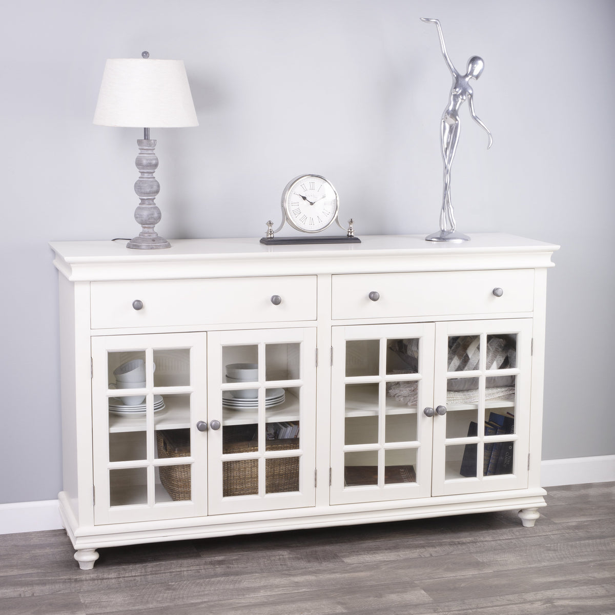 Butler Specialty Transitional Rectangular White Wood Sideboard Chests/Cabinets Butler Specialty