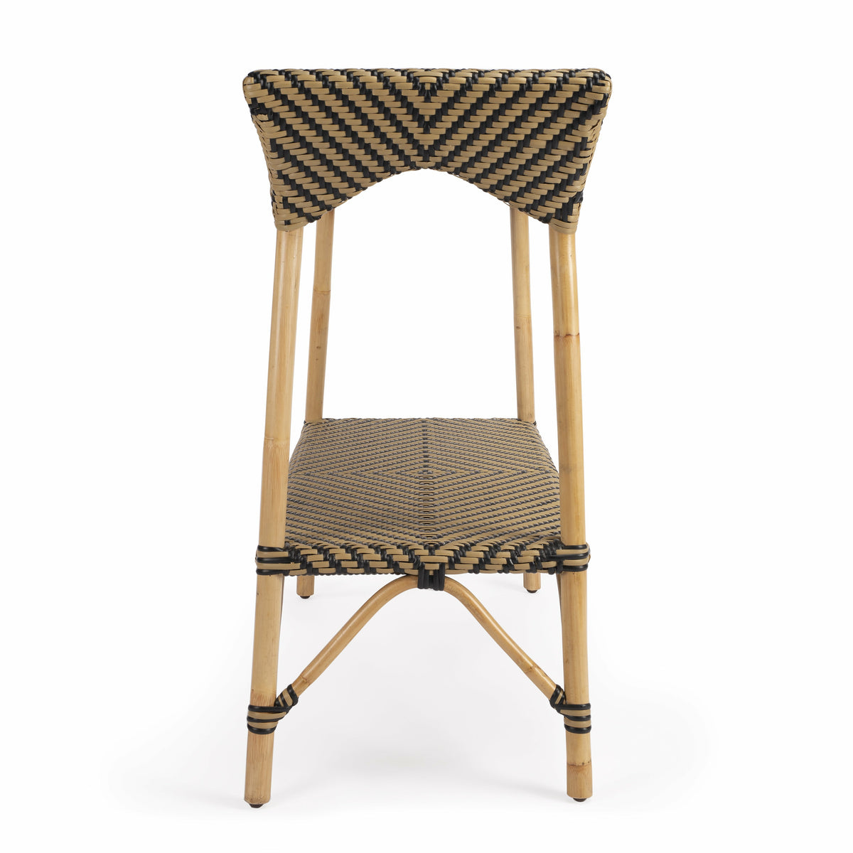 Butler Specialty Traditional Lightweight Rectangular Beige And Brown Rettan Bar Cart Serving Tables Butler Specialty