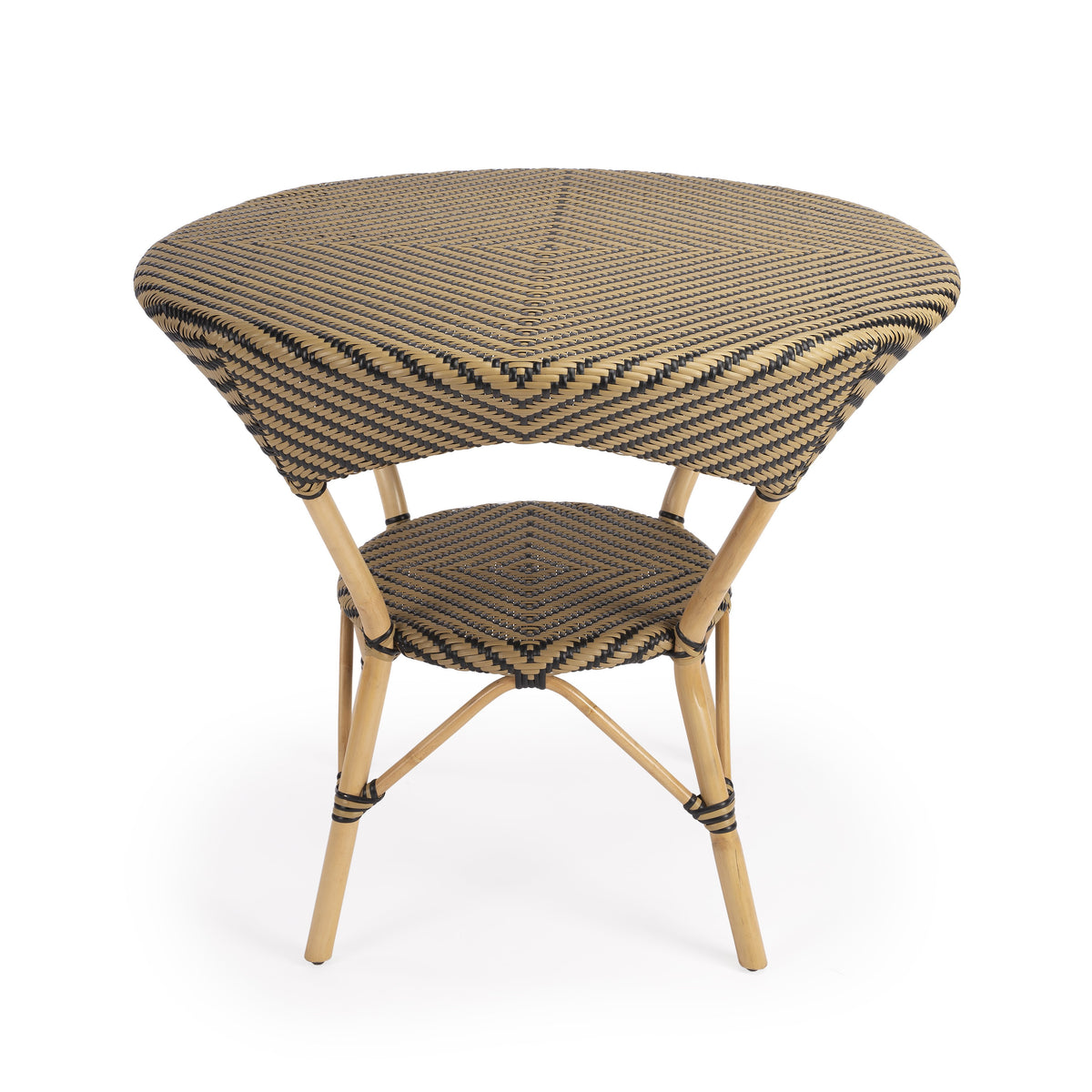 Butler Specialty Traditional Oval Brown_Beige Rattan Dining Table Accent Tables Butler Specialty