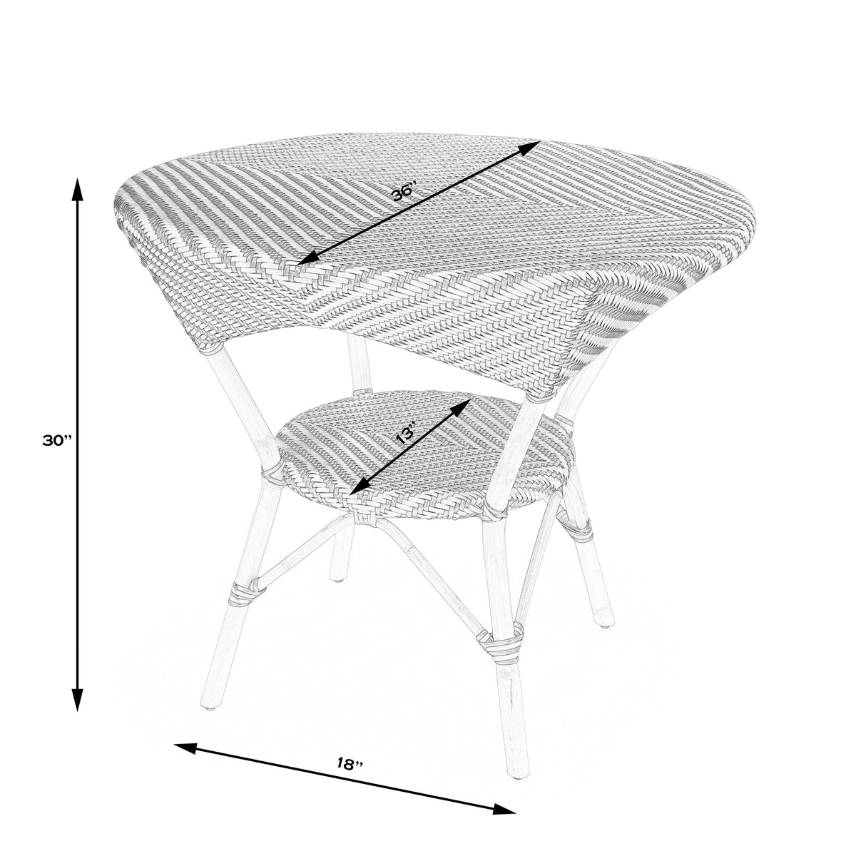 Butler Specialty Traditional Oval Brown_Beige Rattan Dining Table Accent Tables Butler Specialty