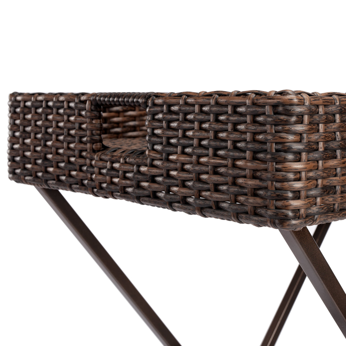 Butler Specialty Dark Brown Rattan Rectangular Traditional Tray Table Chests/Cabinets Butler Specialty