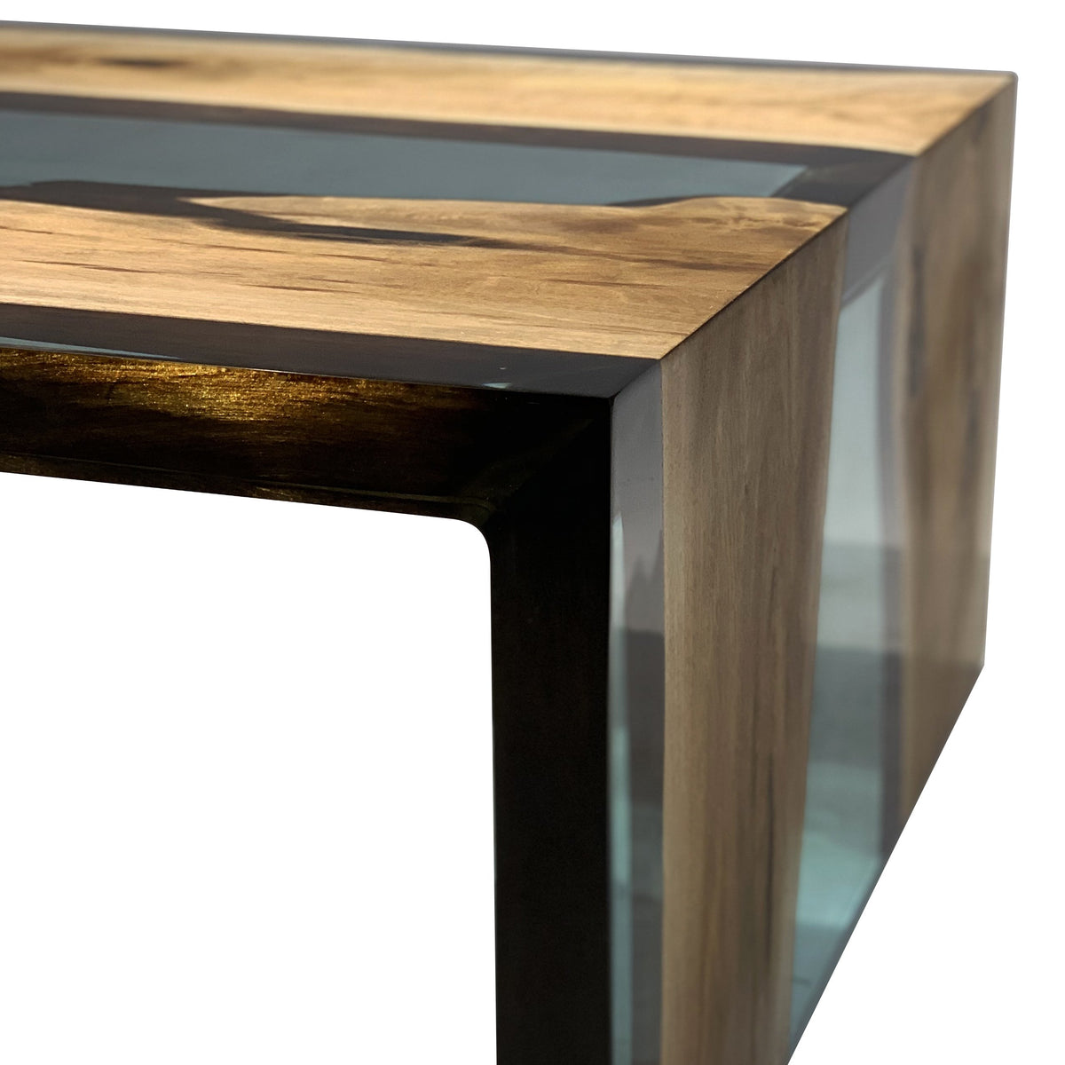 Arditi Smoked Aqua Green Waterfall Coffee Table Arditi